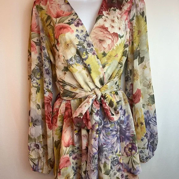 Express romper dress multi floral NWT - Picture 2 of 7